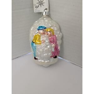 Christopher Radko Dutch Couple Kissing Glass Ornament Vintage Hand Blown